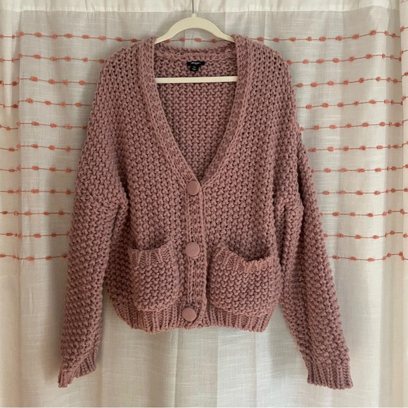 Nasty Gal Lilac Chunky Knit Cardigan - Picture 5 of 7
